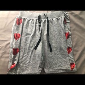 Victoria’s Secrets Grey with Red Sequin Hearts